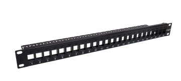 CCAS-PAEM-24 Panel niewyposażony 19" 1U 24 porty, czarny