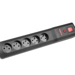 C5/15/CZ Listwa zasilająca, czarna, kabel 1,5m, 5 gniazd