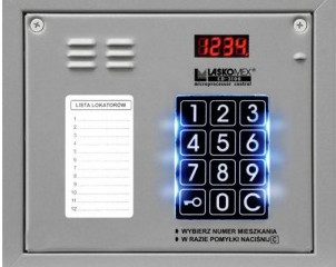 CP-3100NP-SILVER Panel audio z mini listą lokatorów, kolor srebrny, Laskomex