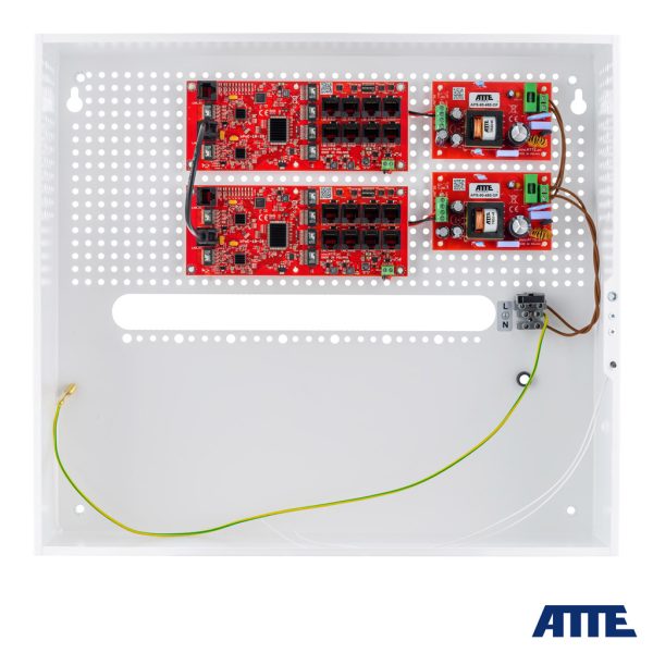 IP-16-20-H Switch PoE do 16 kamer IP, w obudowie wewnętrznej ABOX-H (miejsce na NVR), z zasilaczem 192W (2x96W)