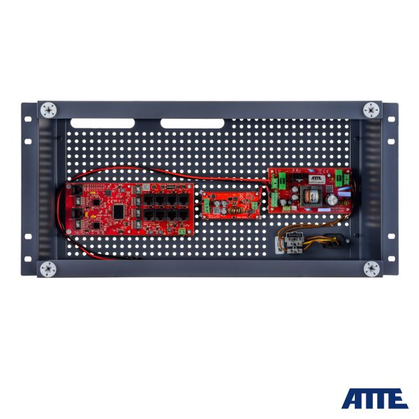 IPUPS-8-20-R5U0 Switch PoE do 8 kamer IP, w obudowie rack ABOX-R5U0 (2x AKU 18Ah), z zasilaczem buforowym 72W
