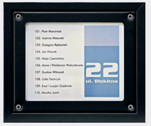 NP-3000-BLACK Panel informacyjny do paneli zewnętrznych malowanych proszkowo, kolor czarny , LASKOMEX