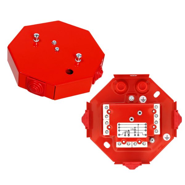 PIP-3AN/1,25A Puszka instalacyjna ośmiokątna z bezp. 1,25A