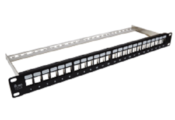 PK020 Patch panel 19" modularny, 24 porty 1U