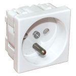 PZ01B Gniazdo elektryczne 45x45, białe - 2P+Z
