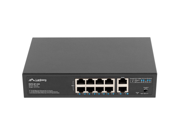 RSFE-8P-2GE-120 Switch 10 portowy (8xPoE), rack
