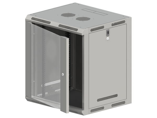 SW-12U-600-600-N-DSJ-OP-RP-B-S Szafa wisząca 19" 12U 600x600, niedzielona