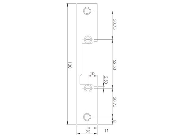 YFP130G Płaskownik montażowy 130mm, szary