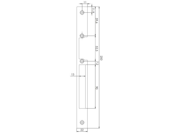 YFP250G Płaskownik montażowy 250mm, szary,