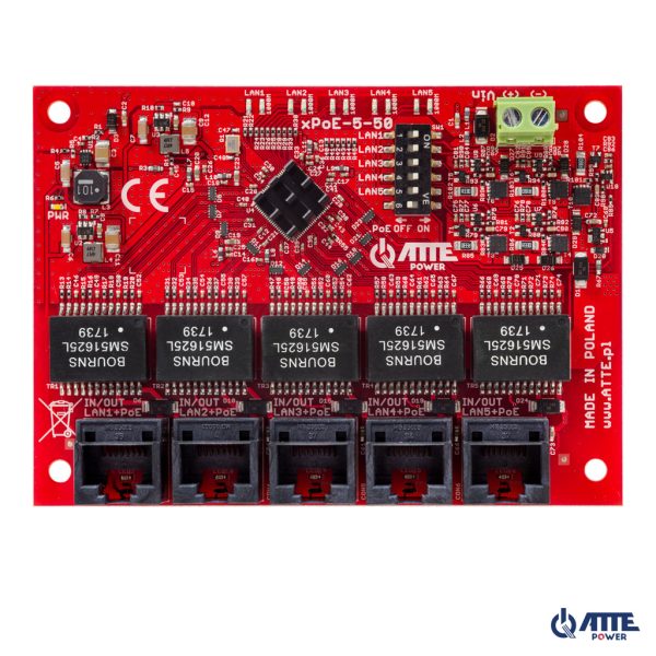 xPoE-5-50-OF Extender, switch PoE, 5 porty PoE