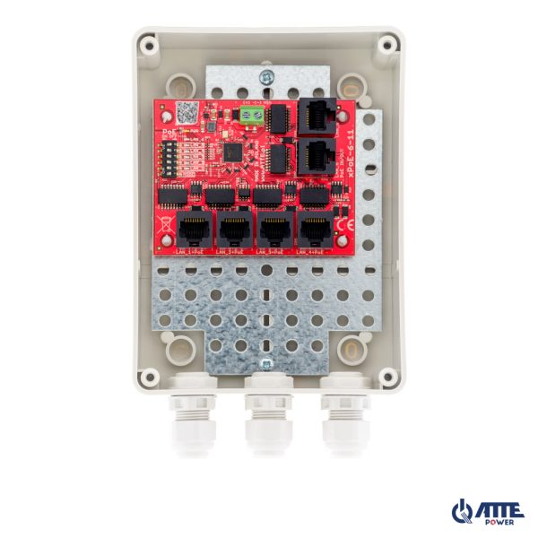 xPoE-6-11-S2 Switch PoE, 6 portów 10/100Mbps (5xPoE + 1xUplink), niezarządzalny, w obudowie zewnętrznej ABOX-S2